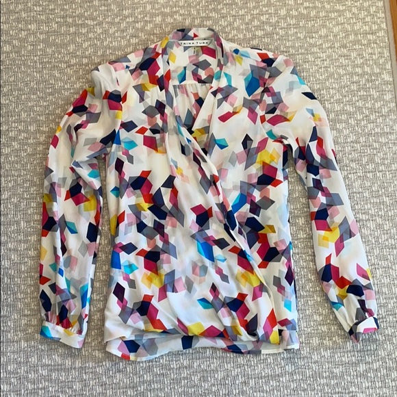 TRINA TURK BLOUSE, size small, very colorful! - Picture 1 of 4